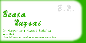 beata muzsai business card